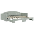 daybed med udtræk 90x190 cm velour lysegrå
