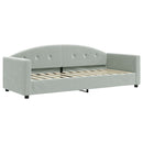 daybed med udtræk og madras 80x200 cm velour lysegrå