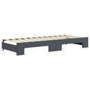 daybed med udtræk og madras 80x200 cm velour mørkegrå