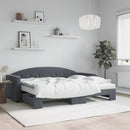 daybed med udtræk og madras 80x200 cm velour mørkegrå