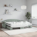 daybed med udtræk og madras 90x200 cm velour lysegrå