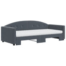 daybed med udtræk og madras 90x200 cm velour mørkegrå