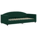daybed med udtræk og madras 90x200 cm velour mørkegrøn