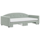 daybed med udtræk og madras 100x200 cm velour lysegrå