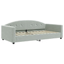 daybed med udtræk og madras 100x200 cm velour lysegrå