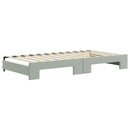 daybed med udtræk og madras 100x200 cm velour lysegrå