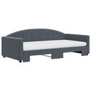 daybed med udtræk og madras 100x200 cm velour mørkegrå