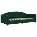 daybed med udtræk og madras 100x200 cm velour mørkegrøn