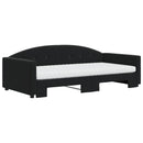daybed med udtræk og madras 100x200 cm velour sort