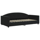 daybed med udtræk og madras 100x200 cm velour sort