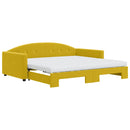 daybed med udtræk og madras 100x200 cm velour gul