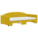 daybed med udtræk og madras 100x200 cm velour gul