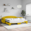 daybed med udtræk og madras 100x200 cm velour gul