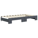 daybed med udtræk og madras 90x190 cm velour mørkegrå