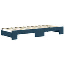 daybed med udtræk og skuffer 80x200 cm stof blå