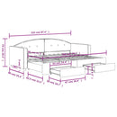 daybed med udtræk og skuffer 80x200 cm stof blå