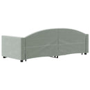 daybed med udtræk og skuffer 80x200 cm velour lysegrå