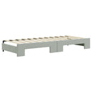 daybed med udtræk og skuffer 80x200 cm velour lysegrå