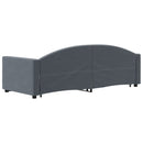 daybed med udtræk og skuffer 80x200 cm velour mørkegrå