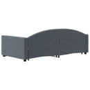 daybed med udtræk og skuffer 90x200 cm velour mørkegrå