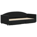 daybed med udtræk og skuffer 90x200 cm velour sort
