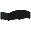 daybed med udtræk og skuffer 90x200 cm velour sort