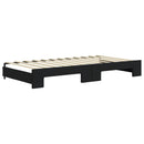 daybed med udtræk og skuffer 100x200 cm velour sort
