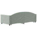 daybed med udtræk og skuffer 90x190 cm velour lysegrå