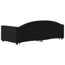 daybed med udtræk og skuffer 90x190 cm velour sort