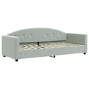 daybed med udtræk og skuffer 80x200 cm velour lysegrå