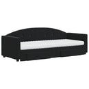 daybed med udtræk og skuffer 80x200 cm velour sort