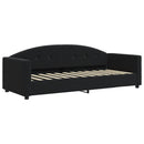 daybed med udtræk og skuffer 80x200 cm velour sort