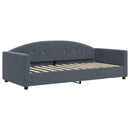 daybed med udtræk og skuffer 90x200 cm velour mørkegrå