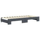 daybed med udtræk og skuffer 90x200 cm velour mørkegrå