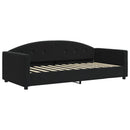 daybed med udtræk og skuffer 90x200 cm velour sort