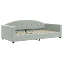 daybed med udtræk og skuffer 100x200 cm velour lysegrå
