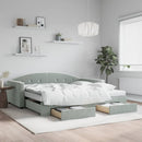 daybed med udtræk og skuffer 100x200 cm velour lysegrå