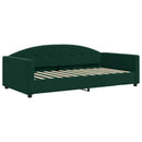daybed med udtræk og skuffer 100x200 cm velour mørkegrøn