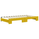 daybed med udtræk og skuffer 100x200 cm velour gul