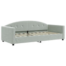 daybed med udtræk og skuffer 90x190 cm velour lysegrå