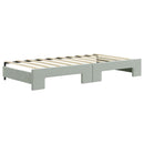 daybed med udtræk og skuffer 90x190 cm velour lysegrå