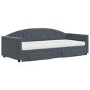 daybed med udtræk og skuffer 90x190 cm velour mørkegrå