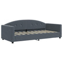 daybed med udtræk og skuffer 90x190 cm velour mørkegrå