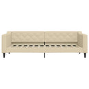 daybed med madras 80x200 cm stof cremefarvet
