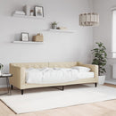 daybed med madras 80x200 cm stof cremefarvet
