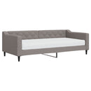 daybed med madras 90x200 cm stof gråbrun