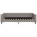 daybed med madras 90x200 cm stof gråbrun