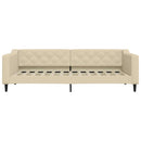 daybed med madras 90x200 cm stof cremefarvet
