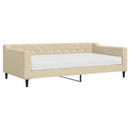 daybed med madras 100x200 cm stof cremefarvet
