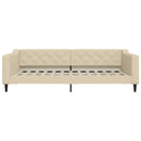daybed med madras 100x200 cm stof cremefarvet